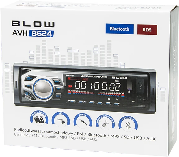 Automagnetola BLOW 78-269 radijas AVH-8624 MP3/USB/SD/MMC/BLUETOOTH + REMOTE