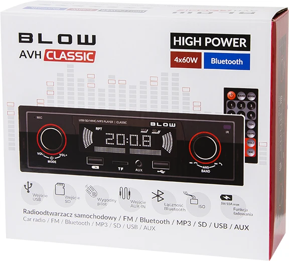 Automagnetola Radijas BLOW AVH CLASSIC MP3/USB/Micro SD