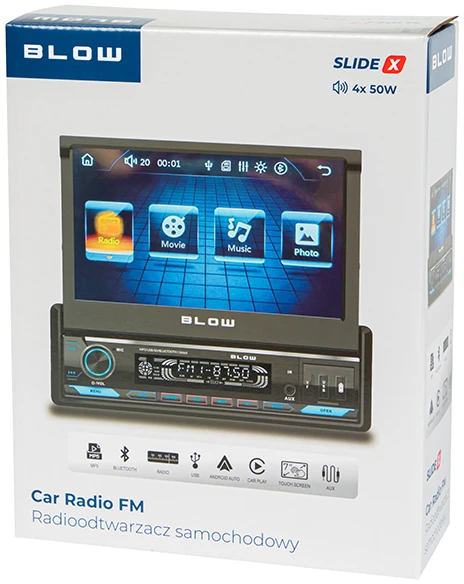 Automagnetola Radijas BLOW SlideX RDS/MP3/USB/micro SD/BLUETOOTH