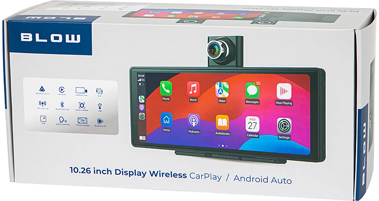 Multimedijos stotis Wireless CarPlay5.0 BLOW su vaizdo registratoriumi ir atbulinės eigos kamera