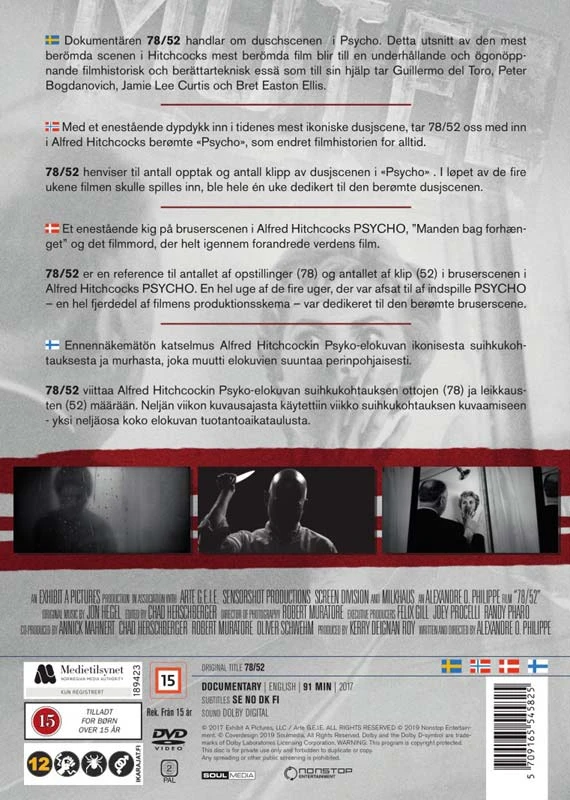 78/52 – DVD (Hitchcocko dušo scena iš filmo „Psicho“)