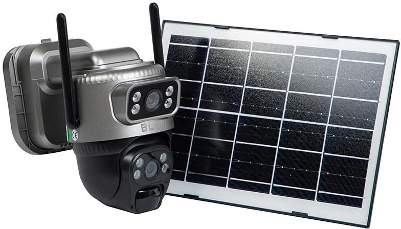 BLOW WiFi PTZ 4MP H-384 dviejų objektyvų saulės energija varoma kamera su baterija