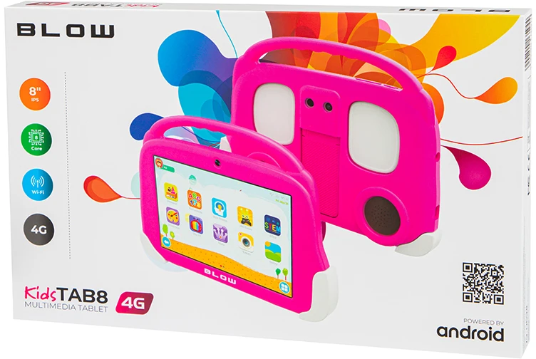 Planšetė Blow KidsTAB8 4G planšetinis kompiuteris 4/64GB rožinis dėklas
