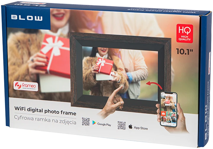 BLOW skaitmeninis nuotraukų rėmelis FRAMEO WiFi 10.1" medinis