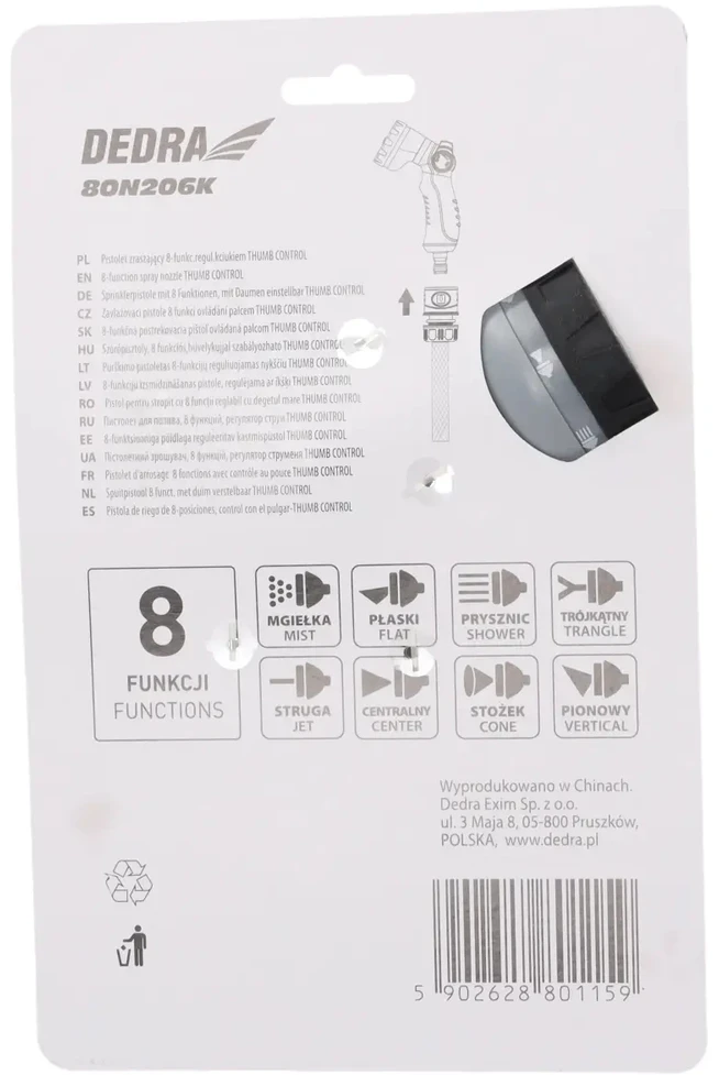 Dedra Purkimo pistoletas 8funkciju THUMB CONTROL