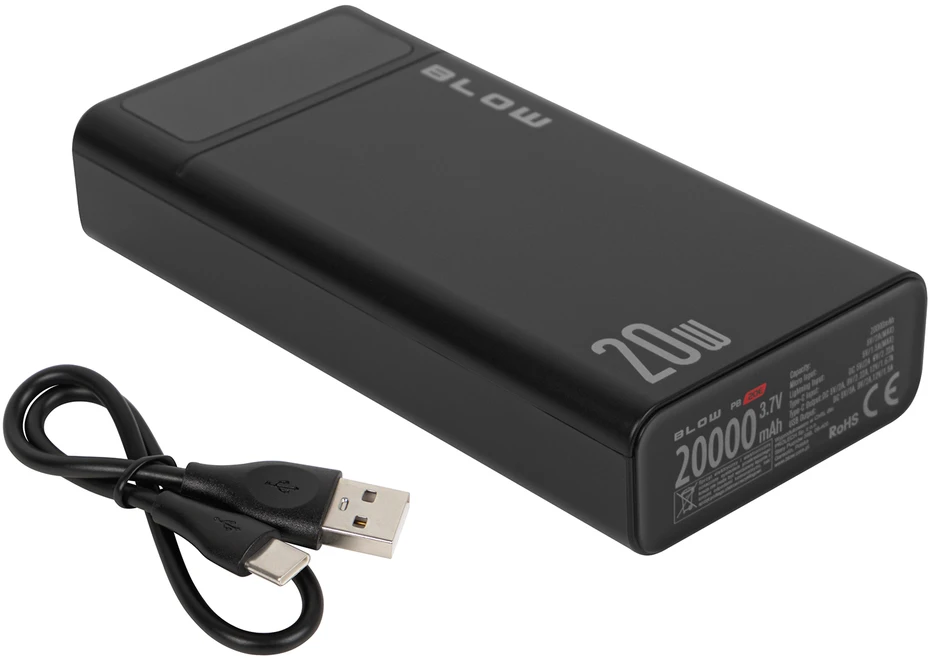 Blow Išorinė baterija 20000mAh QC+PD PB20E JUODA