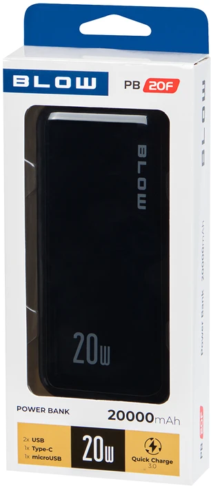 Blow Išorinė baterija 20000mAh PD PB20F JUODA
