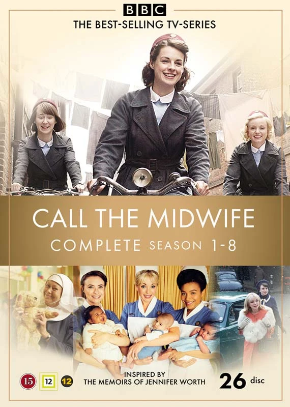 81 KVIESKITE AKUŠERĘ – KOLEKCINĖ DĖŽUTĖ 1–8 SEZONAI – 26 DVD DĖŽUTĖ