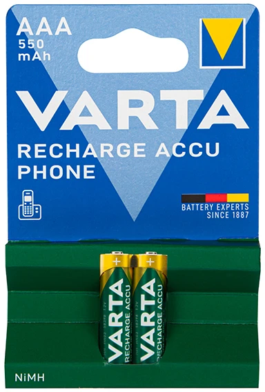 Varta AAA 550mAh įkraunamos baterijos pakuotėje