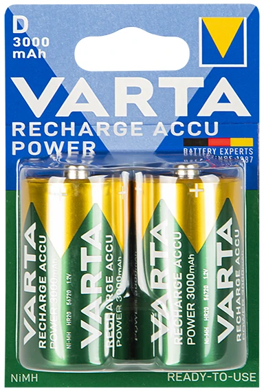 Varta D tipo akumuliatoriai 3000mAh, 2 vnt. pakuotė