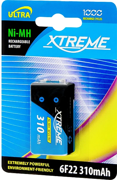 Akumuliatorius 9V XTREME 310mAh pakuotėje