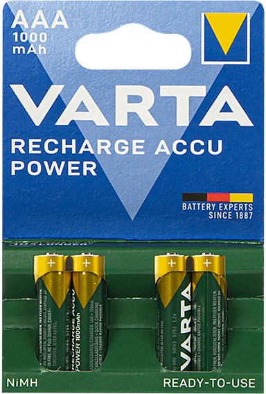 Įkraunami Elementai Varta AAA R03 1000 mAh 5703 4 vnt.