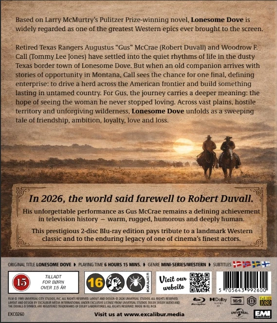 82 „Lonesome Dove“ (Robertas Duvallas ir Tommy Lee Jonesas) 2 diskų rinkinys