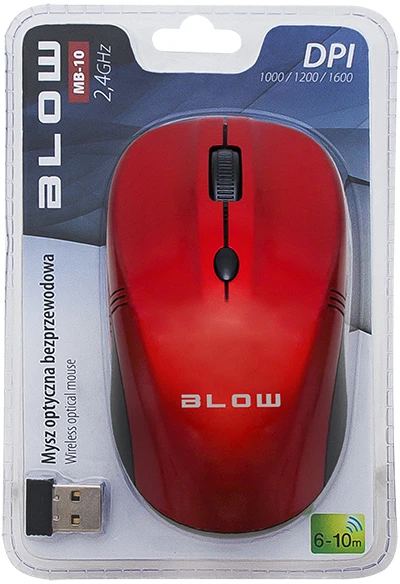BLOW 84-003 BLOW Optinė Belaidė pelė MB-10 USB red