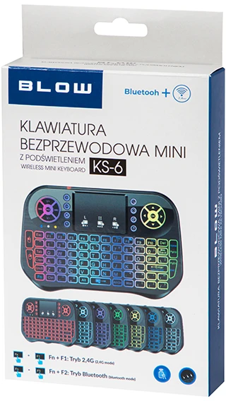 Blow Belaidė 2.4 GHz klaviatūra + Bluetooth miniKS-6 + jutiklinė plokštė
