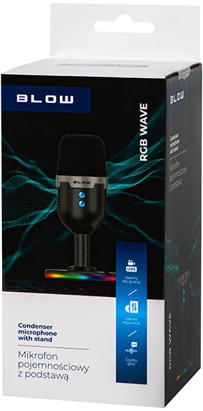 Studijinis mikrofonas su BLOW LED stovu