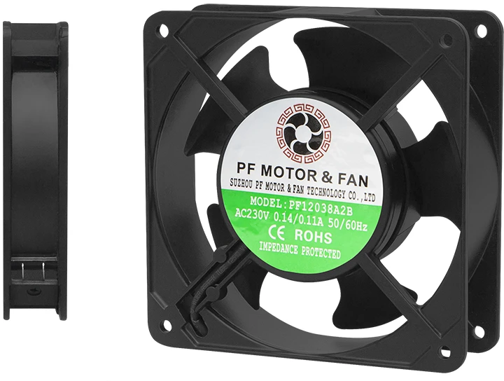 PF Motor 230V ventiliatorius su techniniu lipduku