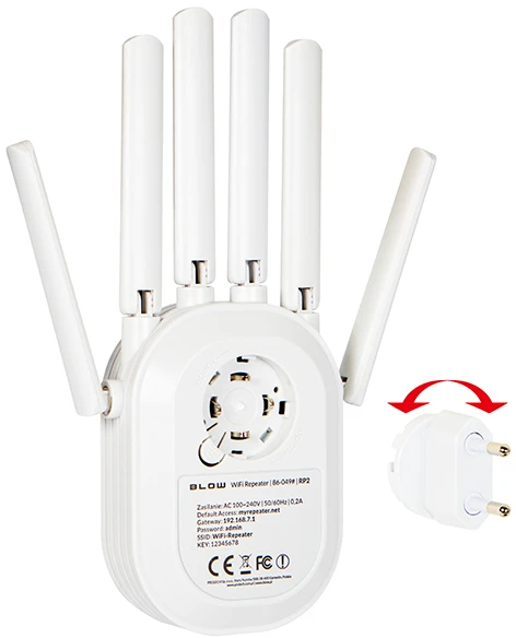 Maršrutizatorius Wi-Fi signalo stiprintuvas-kartotuvas 300MB/S RP-2 BLOW