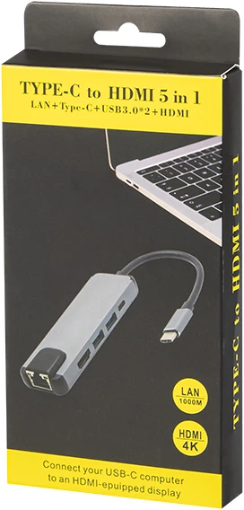 Blow USB-C RJ45+HDMI K-03 tinklo plokštė