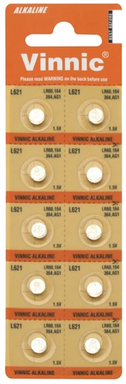 Vinnic AG1 LR60 tabletės formos baterijų pakuotė