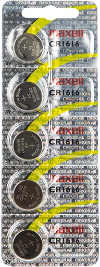 Maxell CR1616 3V ličio mygtukinės baterijos, 5 vnt. rinkinys