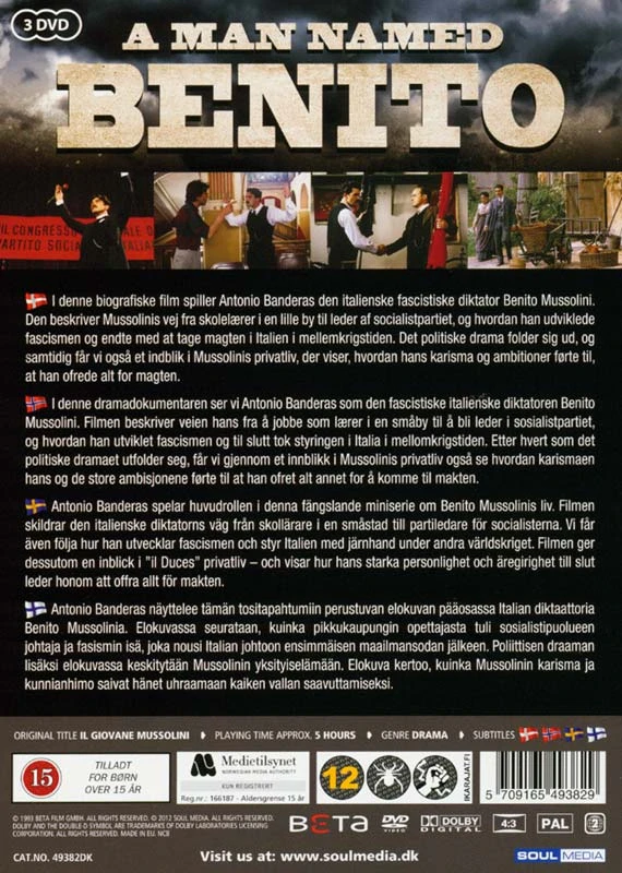 88 ŽMOGUS, VARDAS BENITO – Benito Musolinio iškilimas ir nuosmukis (3 DVD mini serialas)