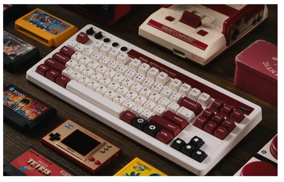 8BitDo Retro 108 Fami Edition Belaidė mechaninė klaviatūra| Hot Swappable | Windows | Android