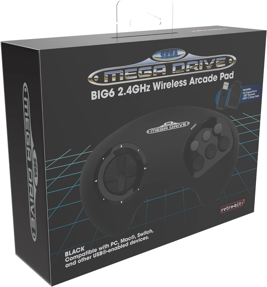 8Bitdo „Retro-Bit“ – „SEGA MD 2.4G BIG6“ žaidimų pultas