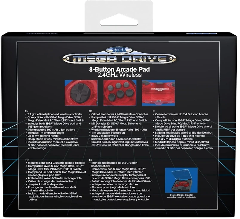 8Bitdo „Retro-Bit“ – „SEGA MD 2.4G Crimson Raudona“
