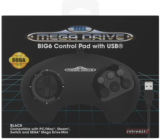 8Bitdo „Retro-Bit“ – „SEGA MD BIG6“ žaidimų pultas, USB