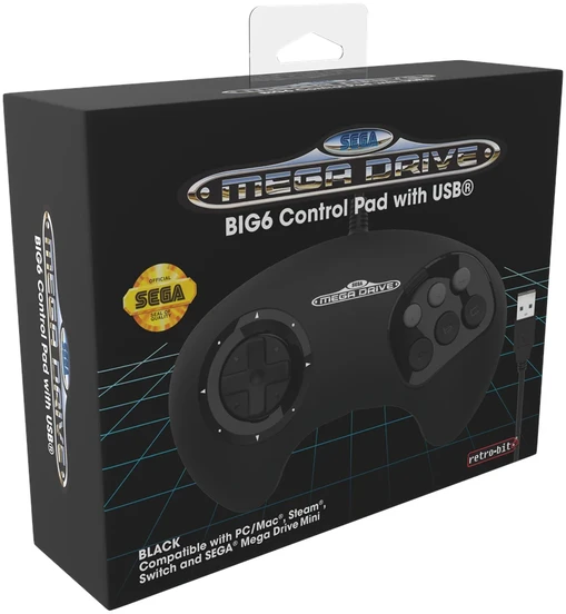 8Bitdo „Retro-Bit“ – „SEGA MD BIG6“ žaidimų pultas, USB