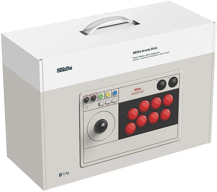 8BitDo Arcade Stick Switch ir PC (pilkas)