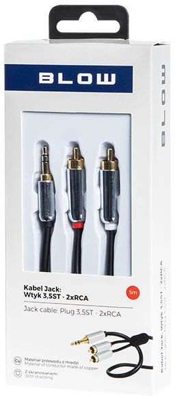 Blow 3.5mm į 2RCA kabelis pakuotėje