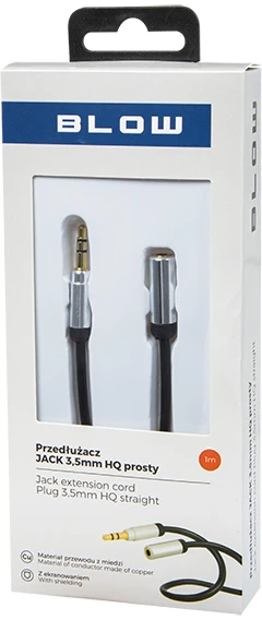 Blow Prailginimo laidas JACK 3.5 mm 1 m tiesus METAL