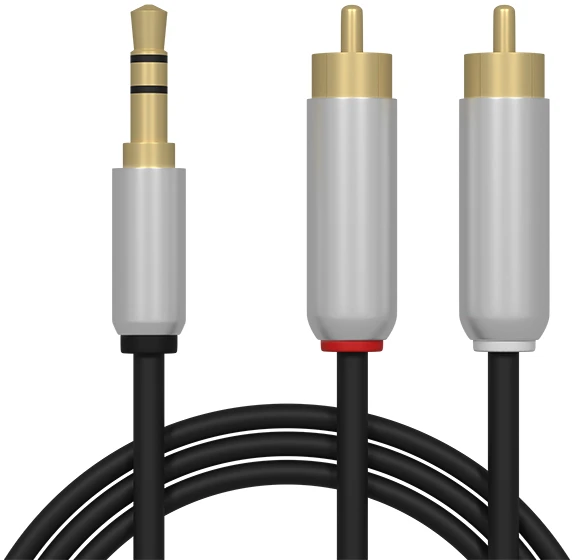 2xRCA - 3.5mm lizdo kabelis 2.5m Blow - Juodas