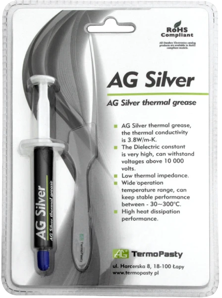 Ag Termopasty Termopasta AG Sidabrinis 3g 3.8W/mK
