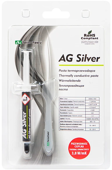 Ag Termopasty Termopasta AG Sidabrinis 3g 3.8W/mK
