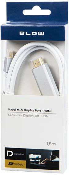 Blow Kabelis mini DISPLAY PORT - HDMI 1.8m