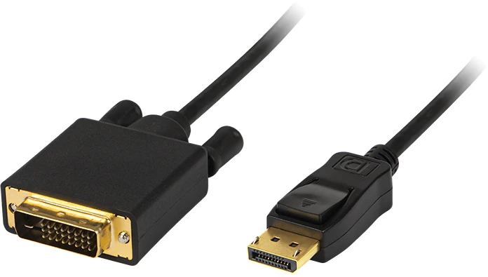 DisplayPort į DVI adapteris su auksinėmis jungtimis