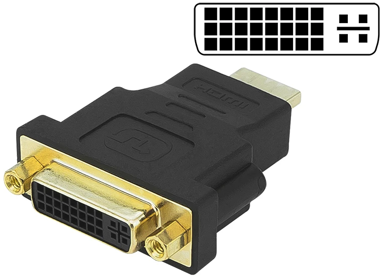 HDMI į DVI adapteris su auksuotomis jungtimis