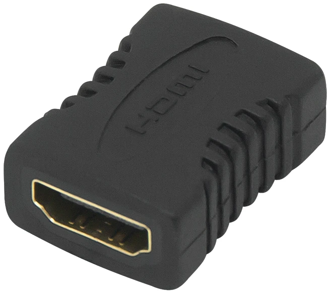 Juodas HDMI HDMI adapteris su rantytu paviršiumi
