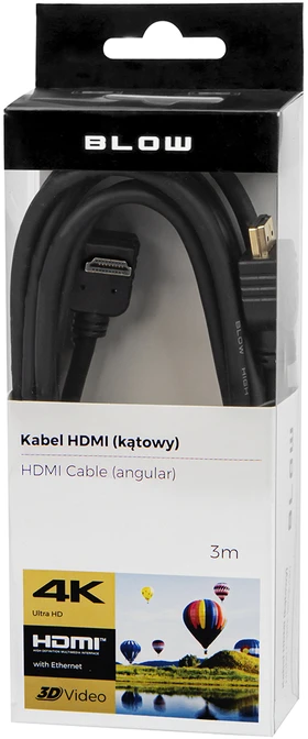 HDMI - HDMI Blow kabelis 3m Kampinis