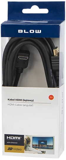 HDMI - HDMI Blow kabelis 3m Kampinis