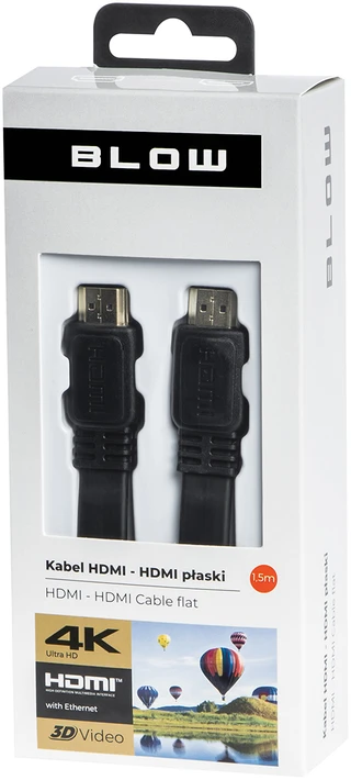 BLOW 92-606 BLOW HDMI-HDMI Plokščias 1,5 m