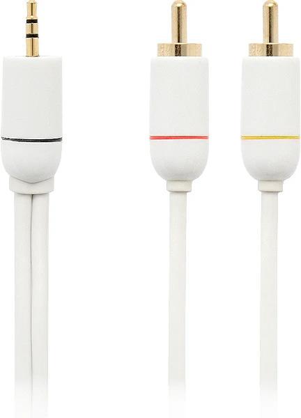 3.5mm į 2xRCA adapteris su baltu laidu