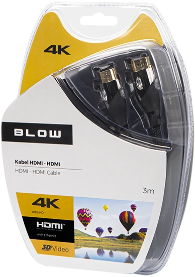 BLOW 92-641# BLOW HDMI-HDMI PREMIUM Juodas 3m