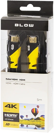 Blow Kabelis HDMI - HDMI 4K 5m Geltonas