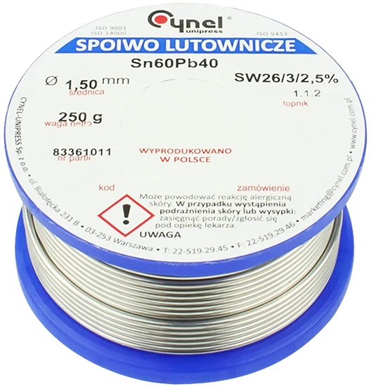 Cyna 1,5mm / 250g Sn60Pb40 CYNEL