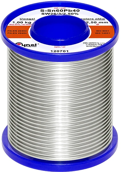 Lydmetalis su fliusu 2.5mm 1000g Sn60Pb40 CYNEL