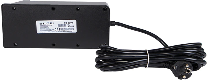 Blow PS-350U 3 lizdų maitinimo prailginimo laidas 4xUSB+USB-PD 3m juodas 3x1mm